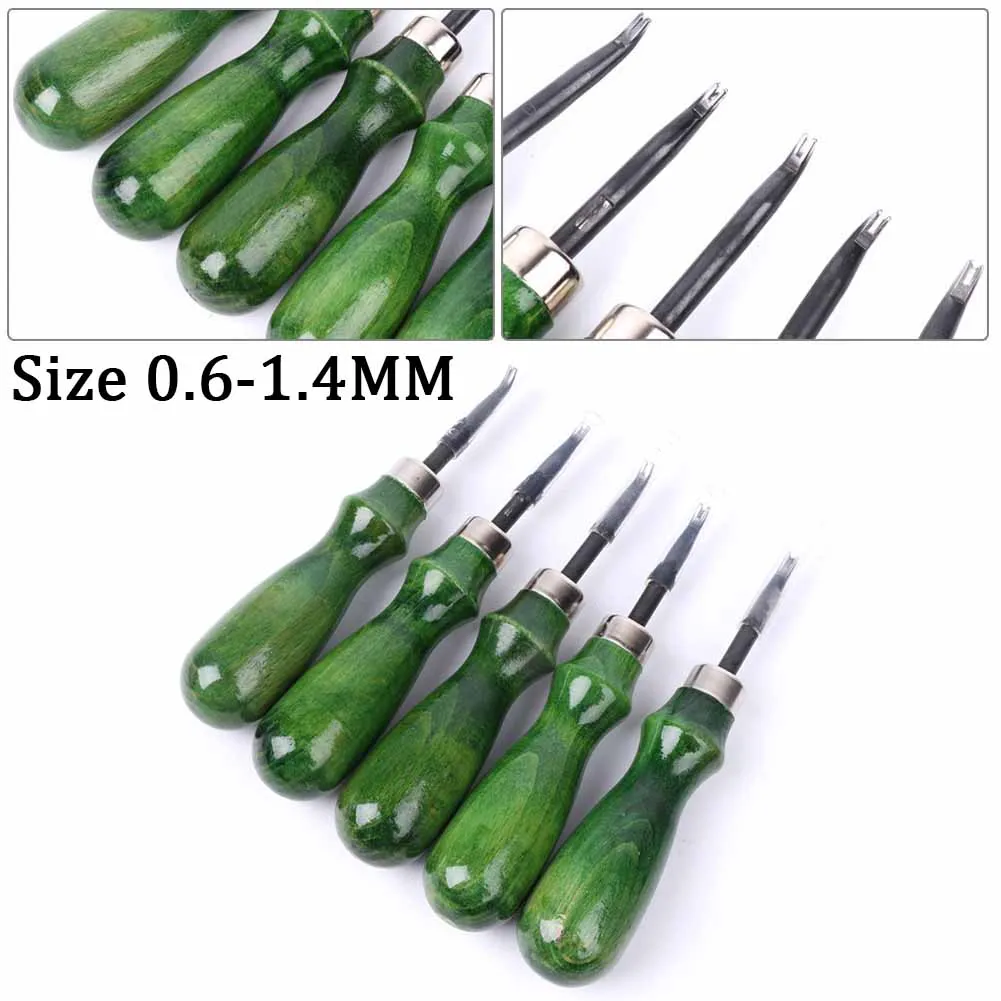 

Steel Leather Edge Beveler Skiving Beveling Wooden Handle Craft DIY Leather Craft Edge Skiving Beveling Cutting Tool