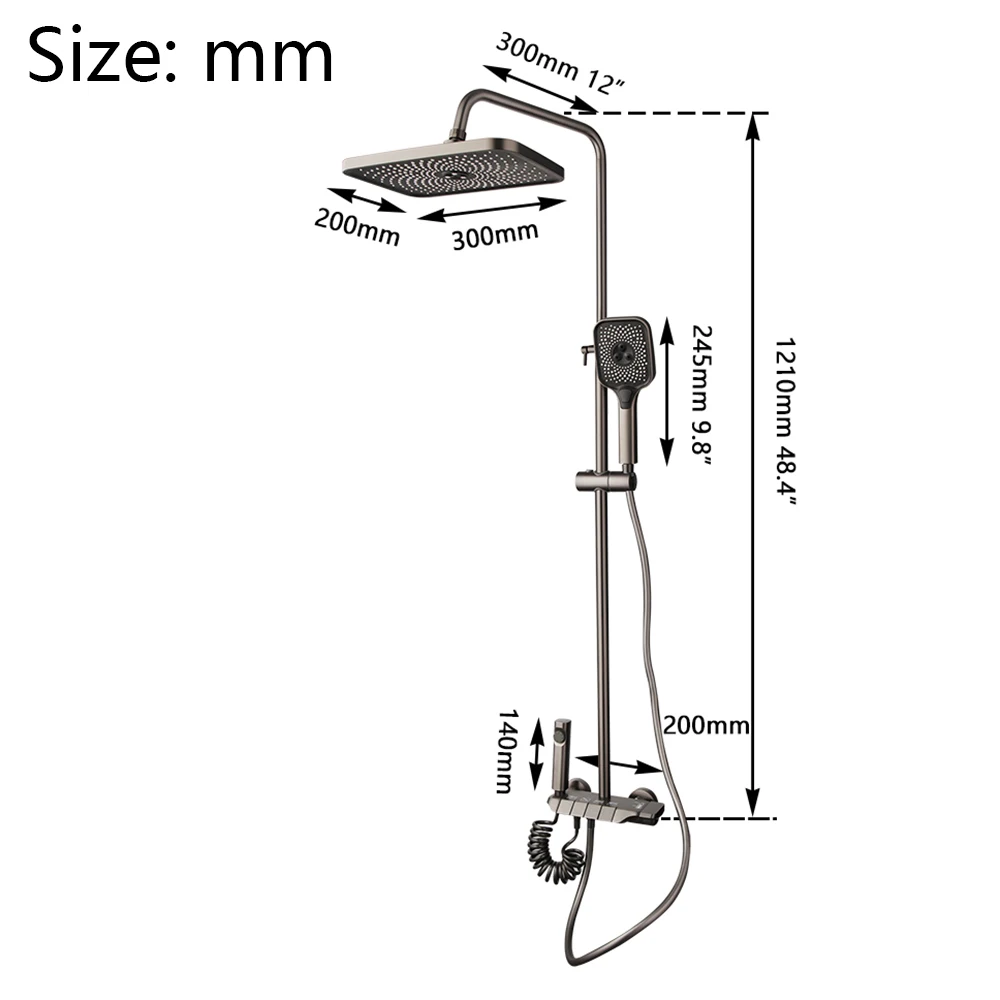 Torayvino серый и смеситель для душа в ванную комнату набор с фортепиано-ключом