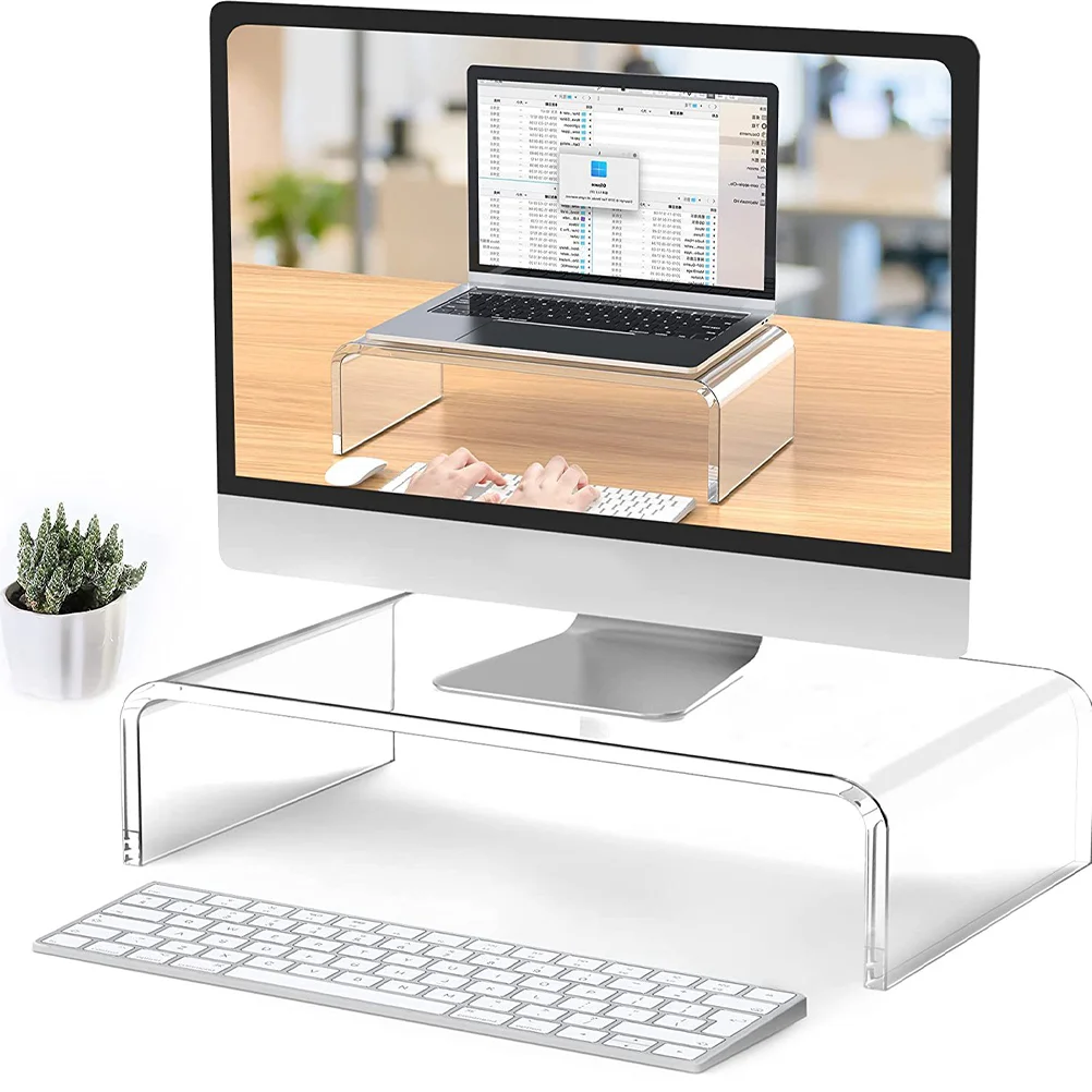 

Human Body Display Stand Miss Office Elevate Laptop Desk Acrylic Monitor