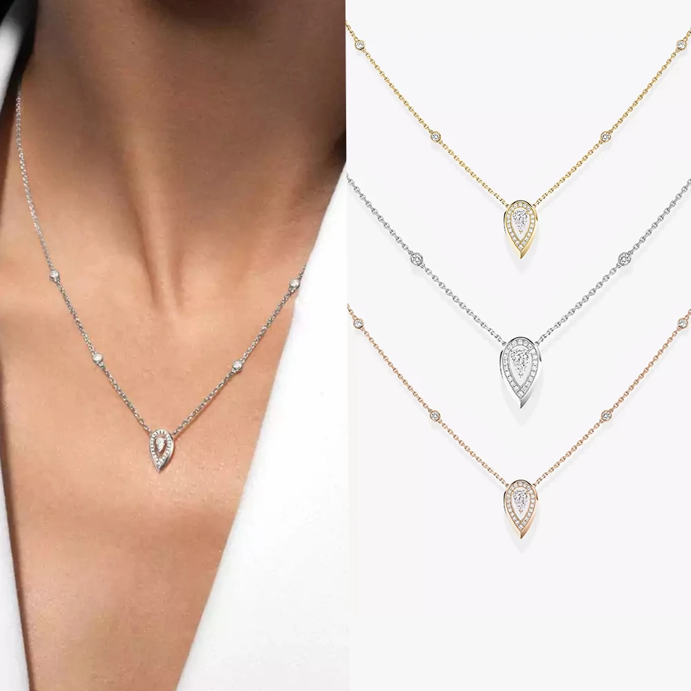 Женское ожерелье из серебра S925 пробы Новый французский дизайн роскошное с