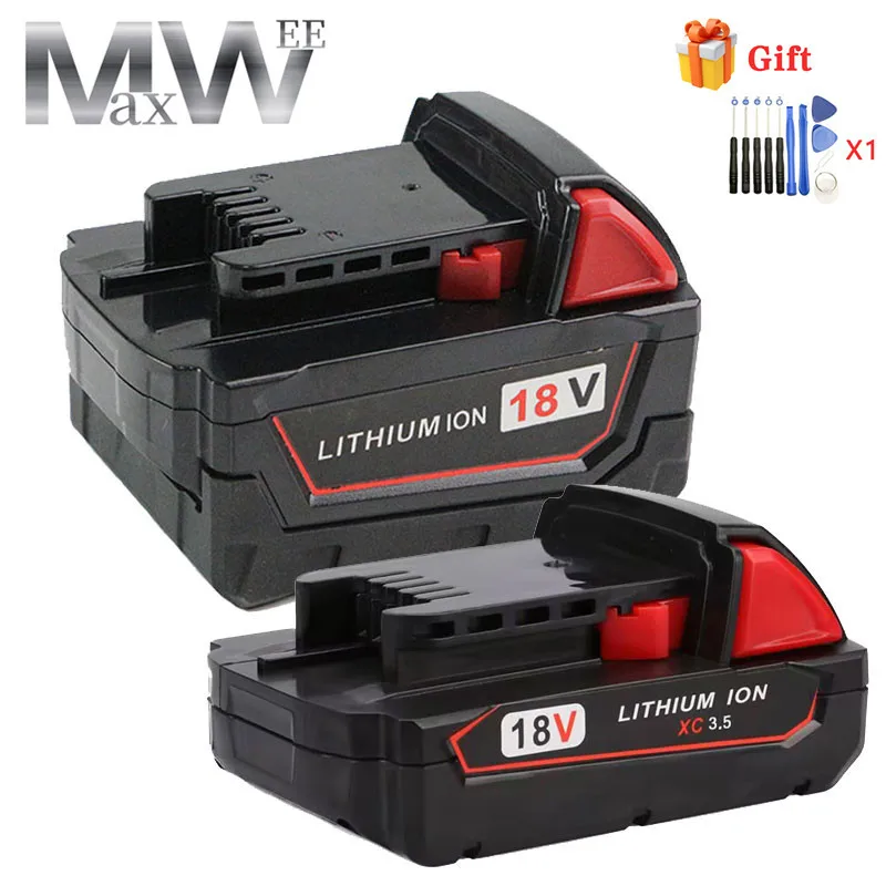 

3500/9500/12500mAh 18V M18 XC Li-Ion Rechargeable Battery for Milwaukee 48-11-1815 M18B2 M18B4 M18BX L50 Power Tool Battery