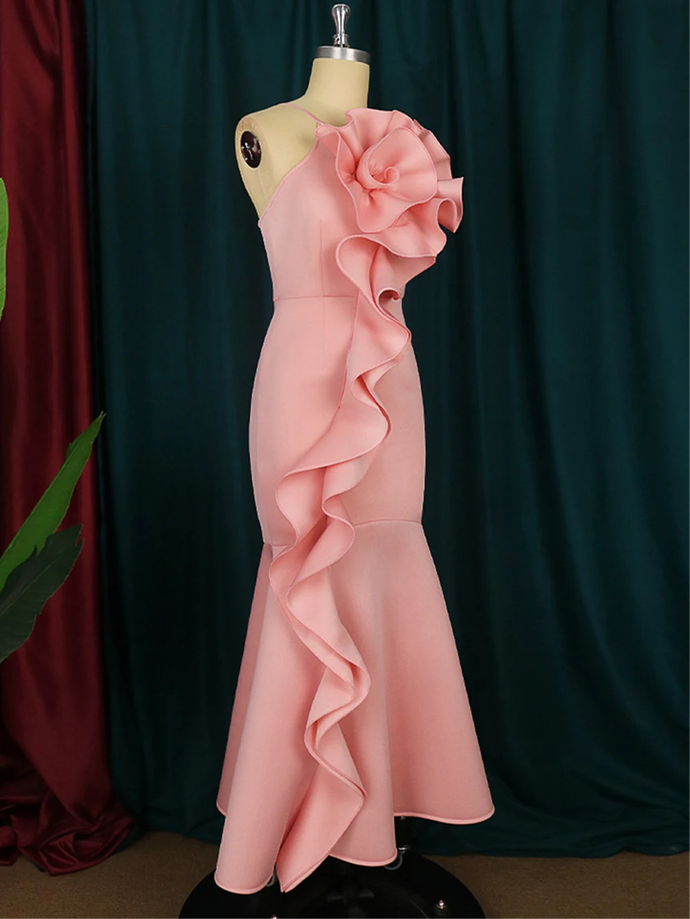 Romans Strapless Wedding Party Dress Pink Cocktail Dress Long Party Dress Women Night Dress Robe de soiree Evening Dress