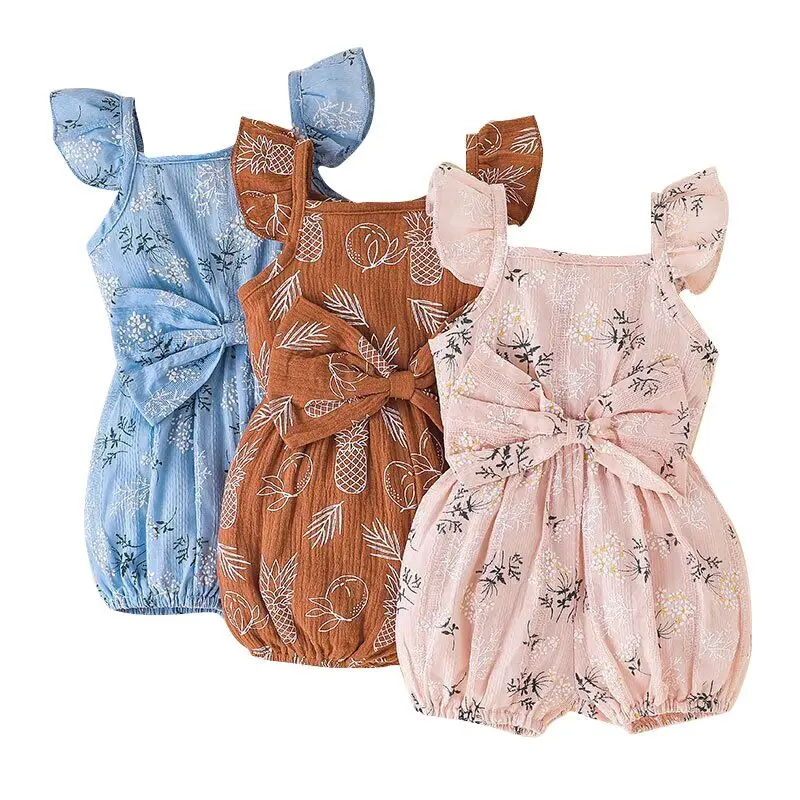 

Летний жилет с бантом для маленьких девочек, летний детский комбинезон без рукавов с подтяжками и бантом, наряды