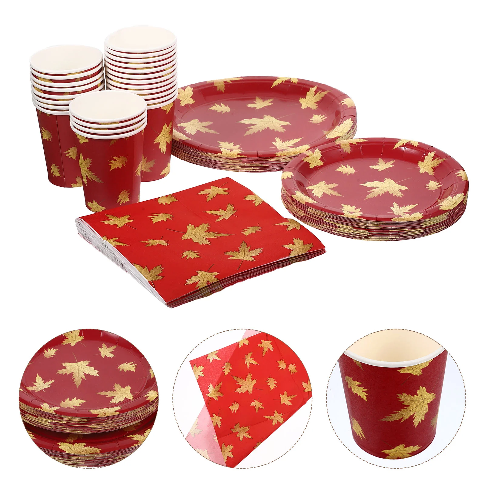 

1 Set Disposable Party Dinnerware Colorful Plates Tissue Cups for Xmas