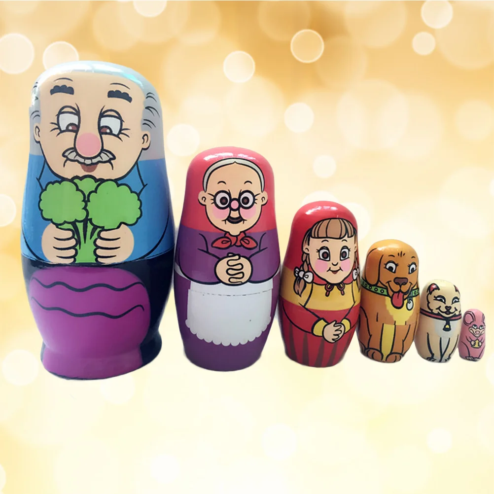 

Nesting Russian Stackingtoys Wooden Matryoshkachristmas Decorationpattern Christams Russia Animal Snowman Babushka Toy Kids