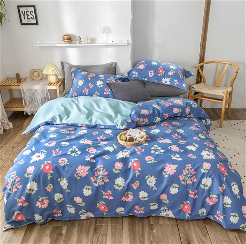 

2022 Pastoral Style Fashionable Cute Cartoon Pattern Quilt Cover High Quality Pure Cotton Bedding Four Piece Quilt Cover