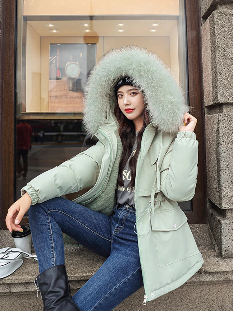 2023 New Winter Jacket Women Parkas Warm Casual Parka Clothes Long Jackets Hooded Parka Female Fur Lining Thick Mujer Coat