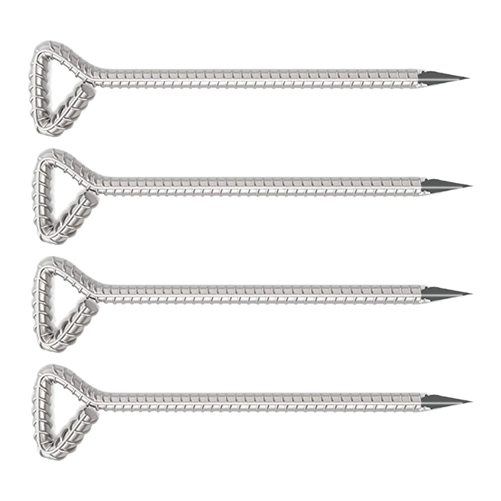

12-Inch Ground Stakes Robust Galvanized Steel Tent Pegs Stakes With Guy Line Hook 12'Heavy-Duty Steel Tent Nails Pegs For Ground