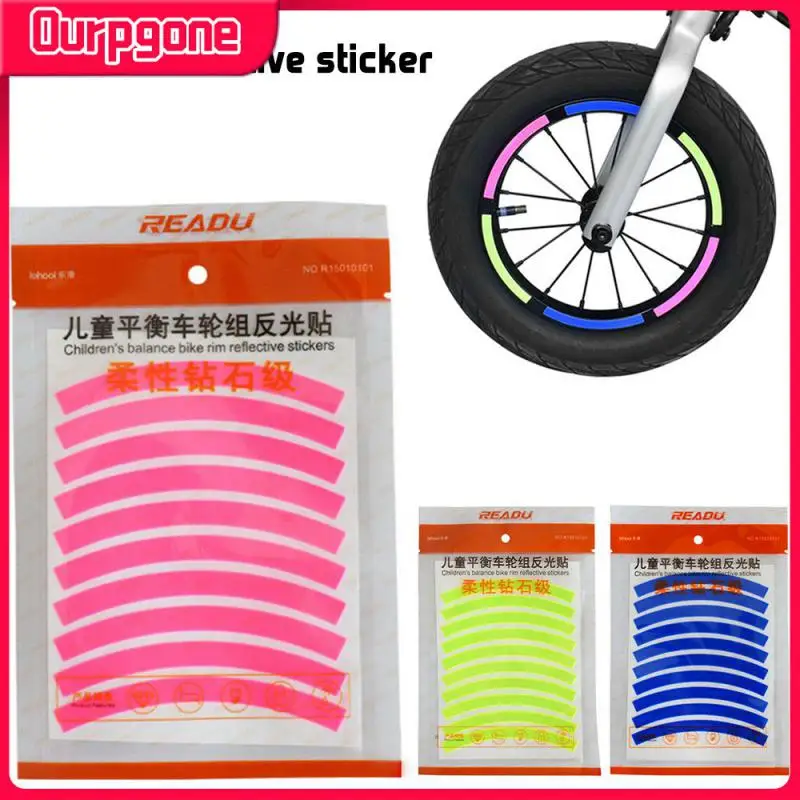 

Bike Reflective Sticker Wheel Decals Reflective Tape Safety Strips Bicycle Wheel Sticker For Children Balance Bike Accessories
