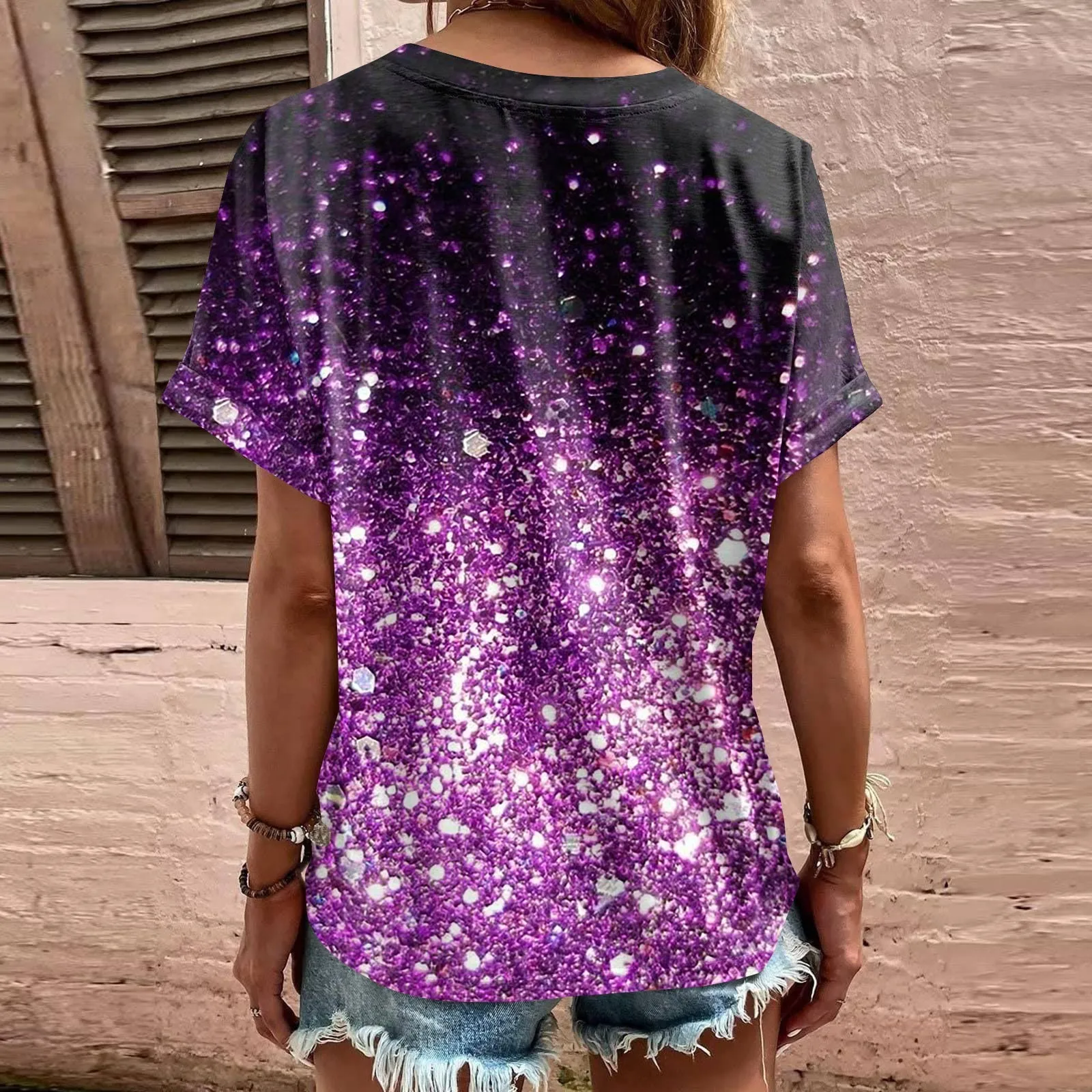 Модные женские свободные летние простые повседневные топы с V-образным вырезом