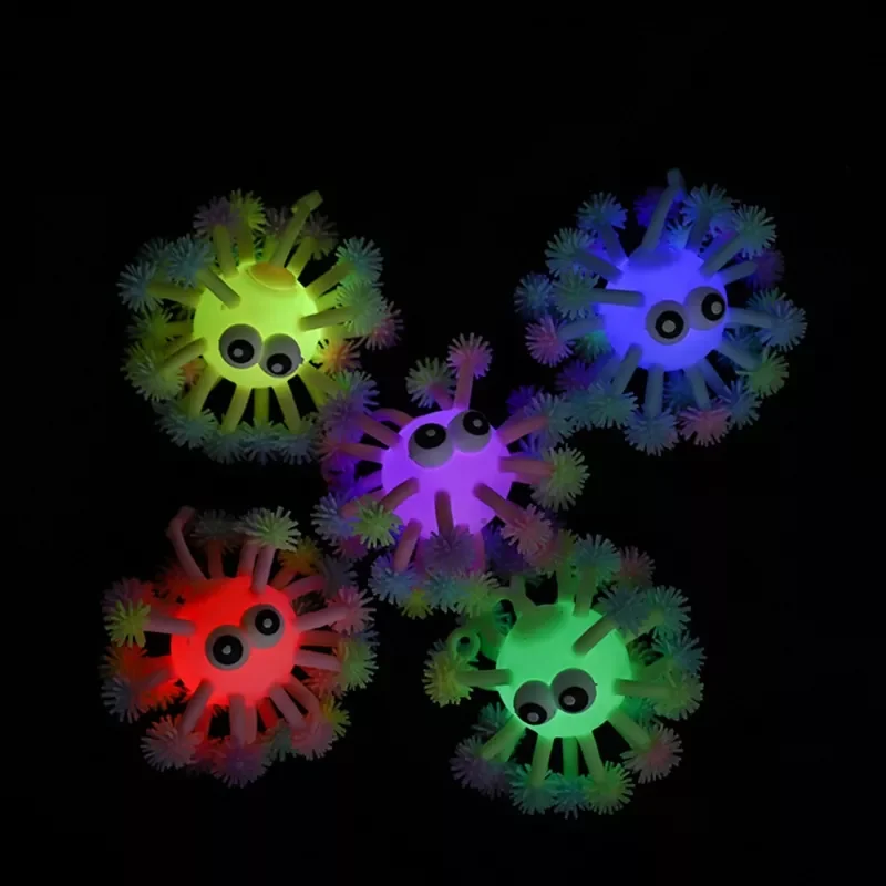 

Fidget Toys Anxiety Release Bulging Eyes Hedgehog Toy Stressful Luminous Puffer Ball Squeeze Autism Gifts for Kids ADD P31B