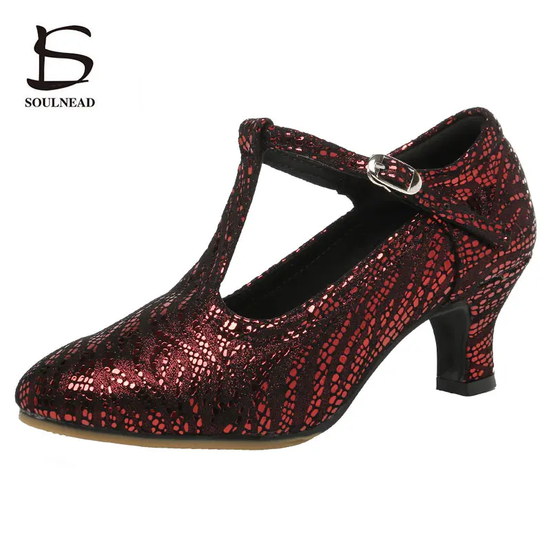 Women's Latin Dance Shoes Jazz Tango Ballroom Dancing Shoes Fashion Party Stilettos 5.5CM Heel Ladies Girls Sandals Wedding Shoe
