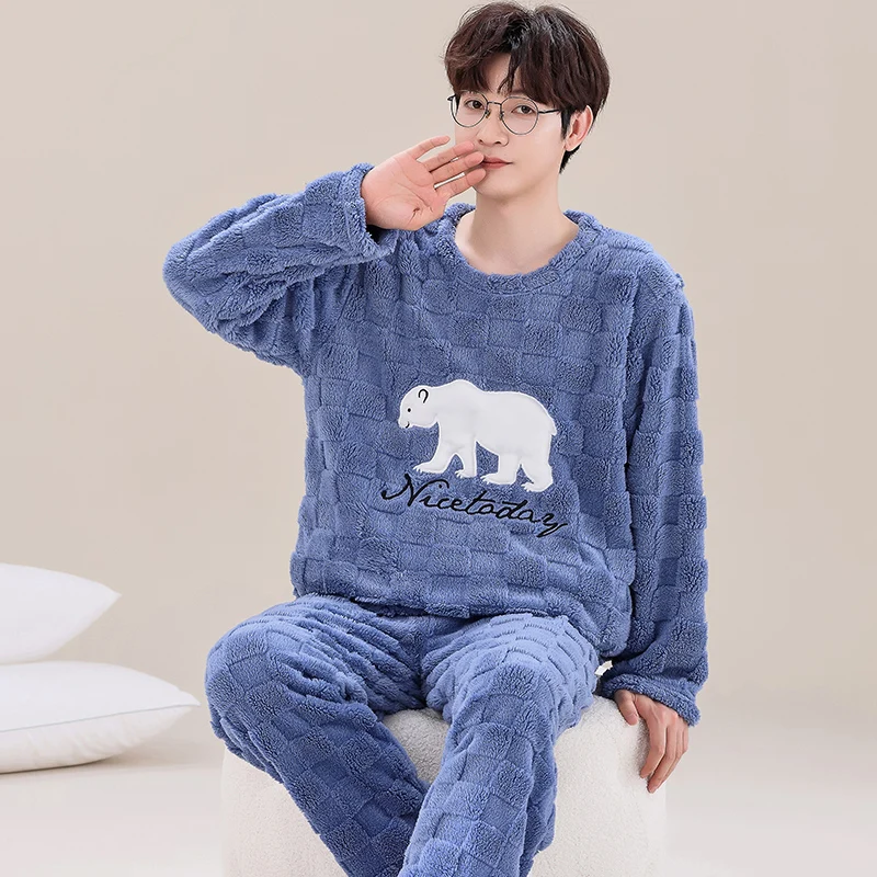 MEIJIAXIN Зимняя фланелевая пижама для двоих М-4XL