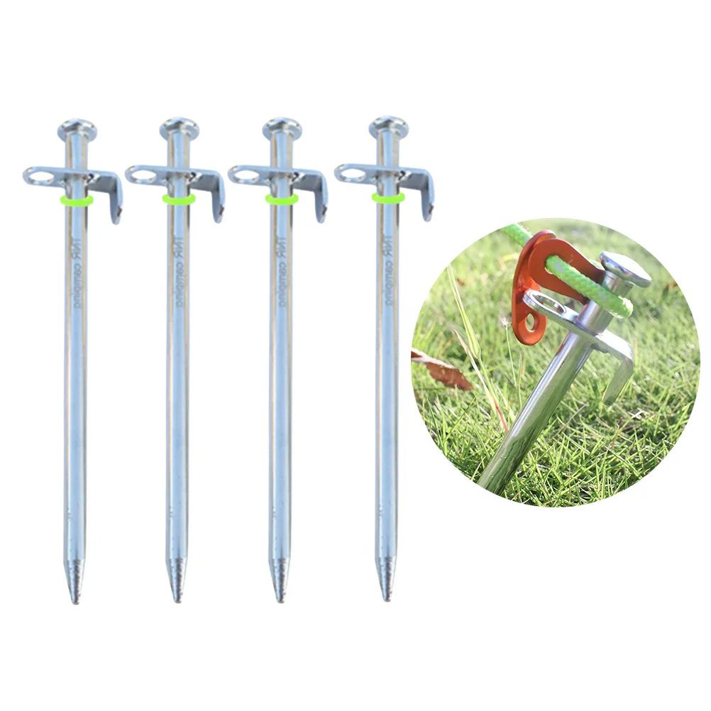 

8pcs Heavy Duty Tent Stakes Peg Aluminum Alloy Canopy Nail Pegs for Outdoor Camping Hiking Trip Backpacking with 4pcs