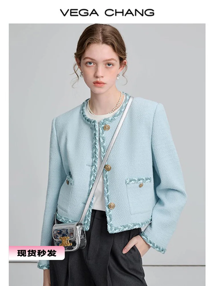 

Женская твидовая куртка, новинка весны 2023, элегантная трехмерная тканая куртка с поясом, Маленький очаровательный топ