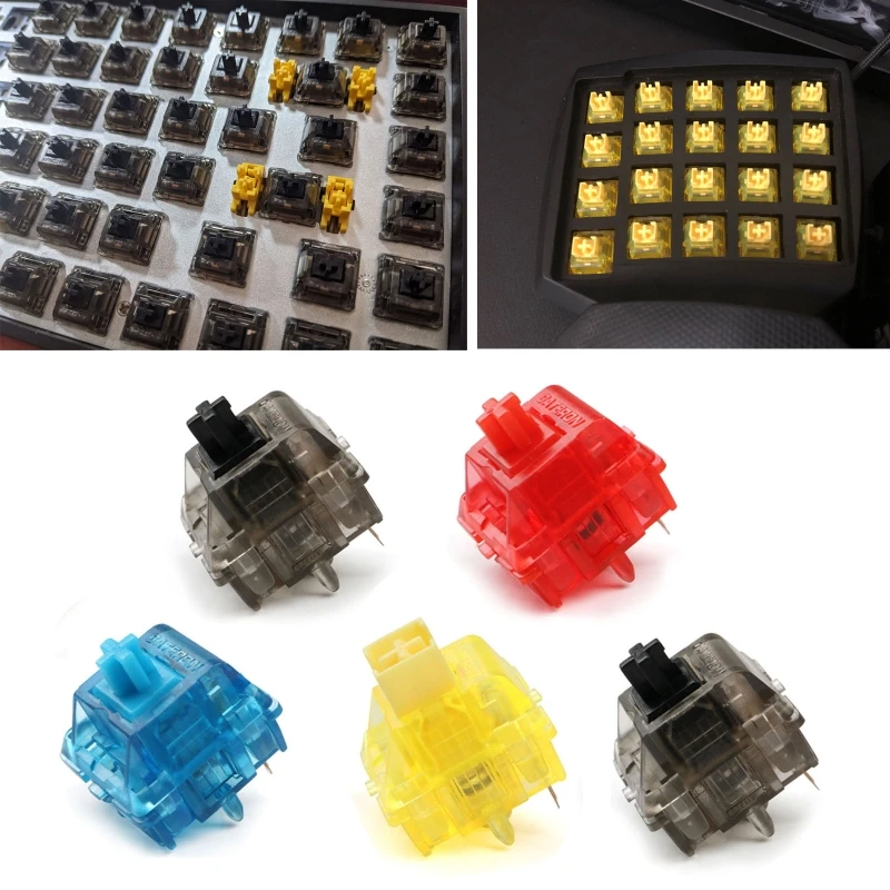 

Линейные переключатели Gateron Ink V2, черные/желтые/чернильные красные/чернильные тихие черные/синие 5Pin для механической клавиатуры MX