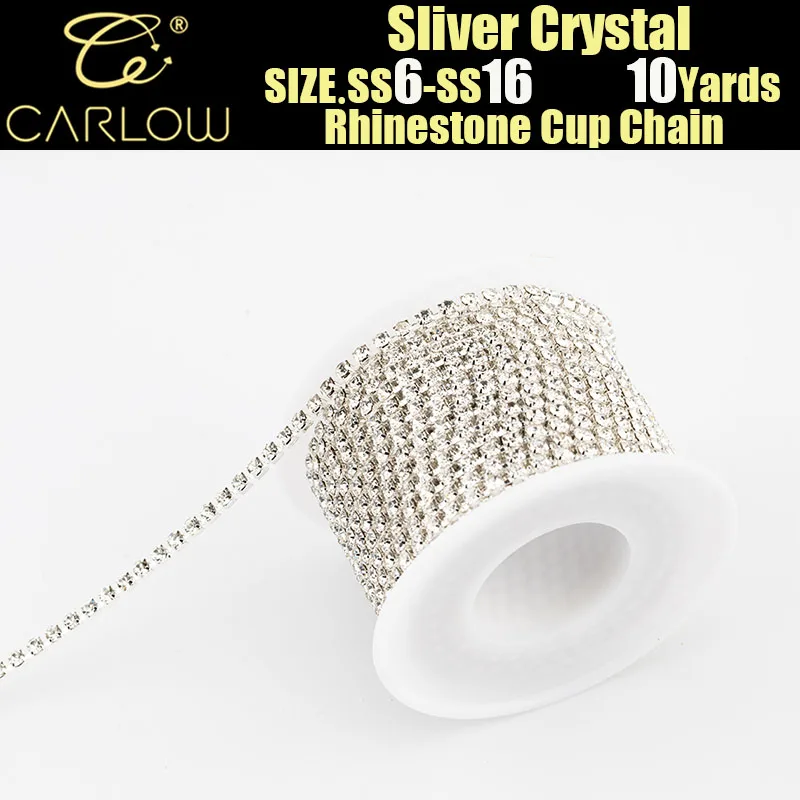 Декоративная цепочка с кристаллами Золотая нижняя часть AB пришивная когтями для