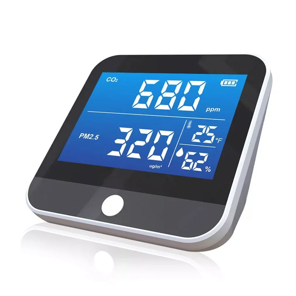 

1pc Portable Air Quality Monitor Temperature Humidity Monitor Infrared 6-in-1 CO2 Detector Indoor CO2 Detection Free Shipping