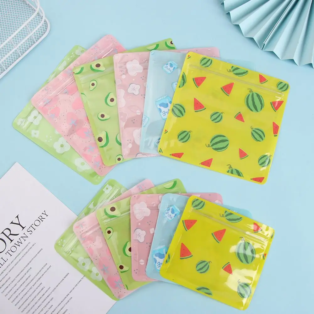 

10pcs/bag Multi-use Cartoon Creative Printing Jewelry Packaging Bag Sealed Bag Ziplock Bag Snack Storage Pouch