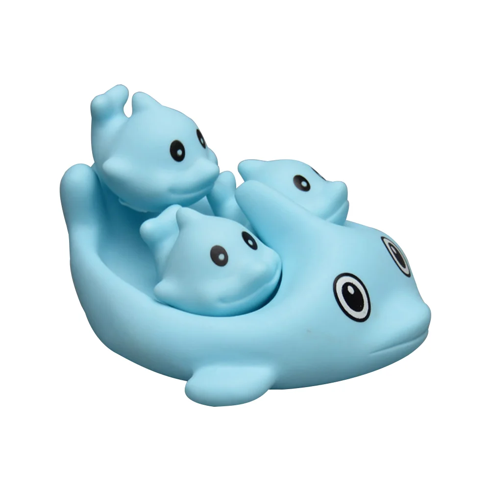 

Toydolphin Bath Baby Animal Bathtub Squirter Water Floating Bathtime Newborn Cartoon Kid Bathing Toddler Grasp Play Teether Set