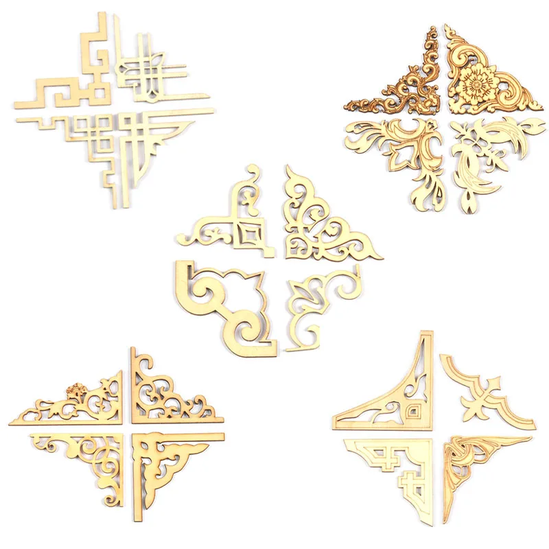 

4 шт., деревянные уголки для украшения дома