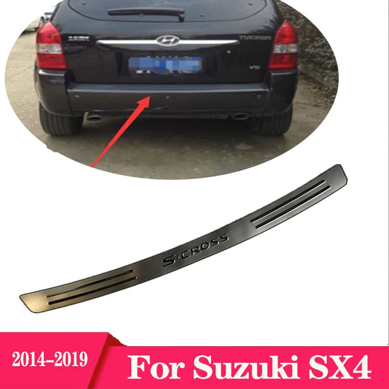 

For Suzuki SX4 S-Cross Rear Guards Stainless Steel Rear Bumper Protector Car Styling Stickers 2014 2015 2016 2017 2018 2019