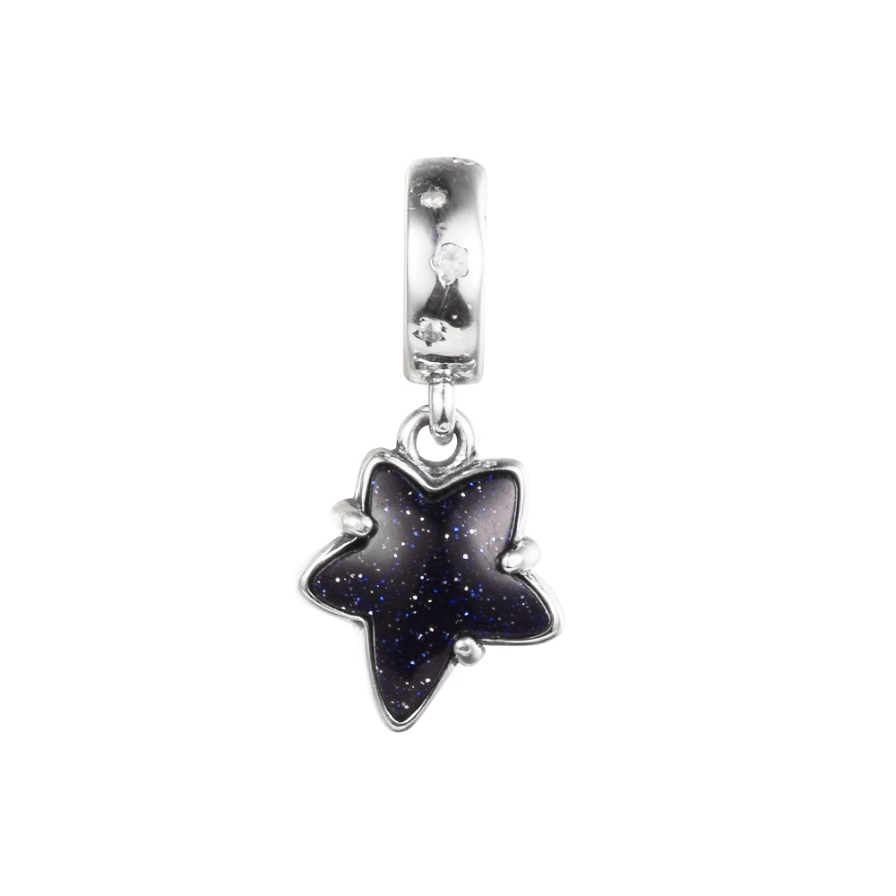 

Authentic 925 Sterling Silver Celestial Galaxy Star Murano Dangle Charm Fits Original Bracelet Femme DIY Jewelry Beads for Women