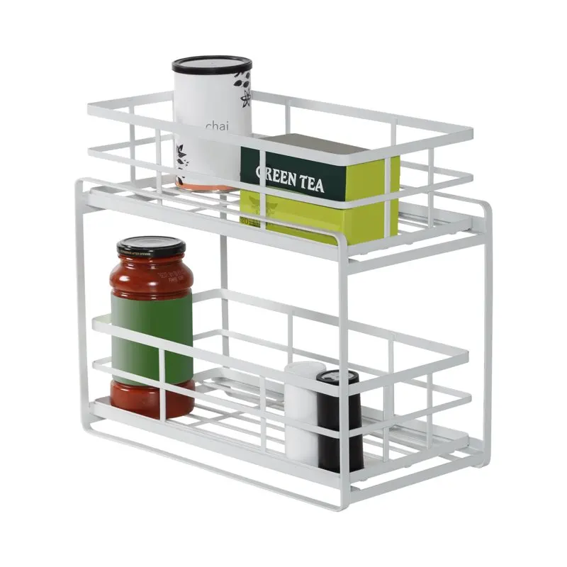 

Wire Sliding Basket Organizer - Perfectly Crafted, Stylish Home, Office, and Kitchen Storage Addition - White