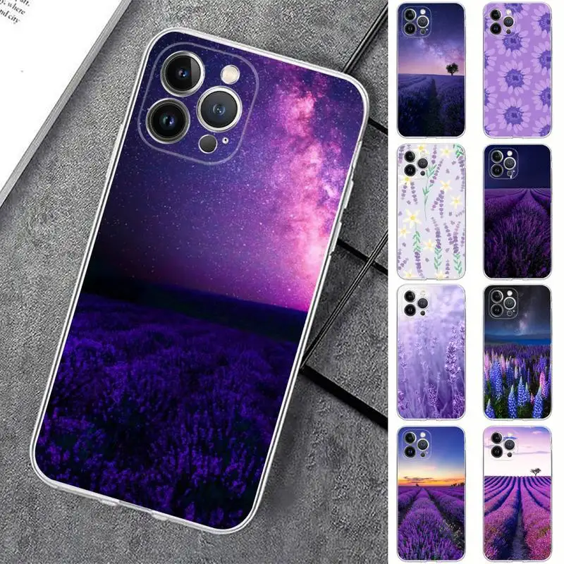 

Lavender Flower Phone Case For iPhone 14 11 12 13 Mini Pro XS Max Cover 6 7 8 Plus X XR SE 2020 Funda Shell