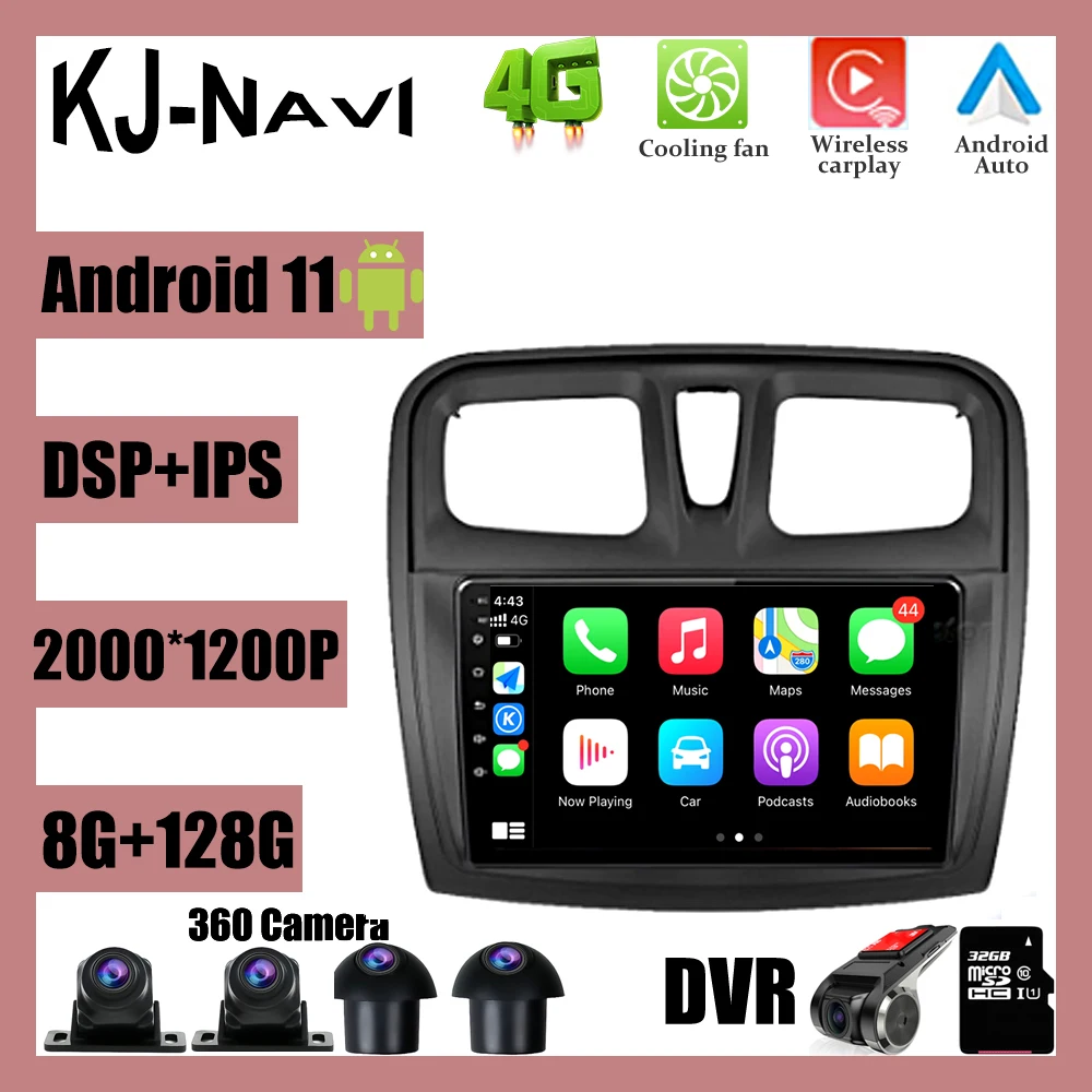 

Android 11.0 Carplay Car Radio auto Stereo Player WiFi GPS Navigation For Renault Logan 2 2012 - 2019
