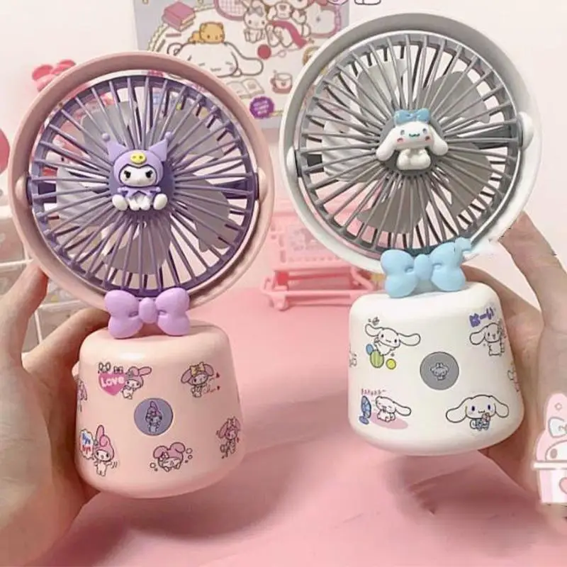 

Sanrio Kawaii Kuromi портативный Настольный маленький веер Cinnamoroll Usb зарядка летние милые Мультяшные мини Ручные школьные офисные принадлежности