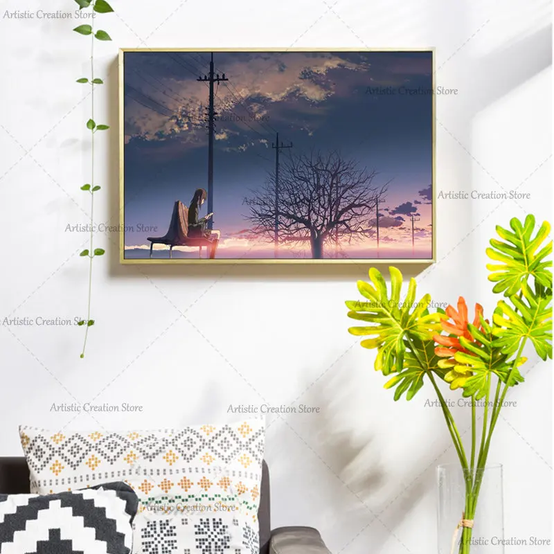 Постеры 5 сантиметров за секунду японское аниме Makoto Shinkai Love Sakura Настенная картина