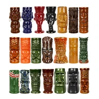 bar personalized ceramic tiki mug fancy cocktail glasses hawaii pina colada drink glass beach party smoothie cups dropshipping