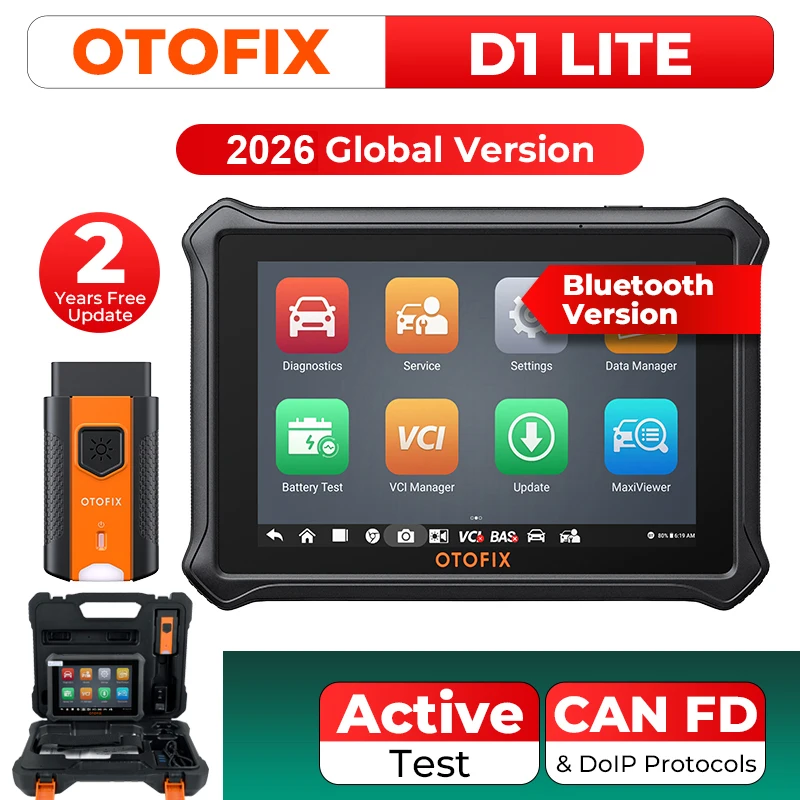 

OTOFIX D1 Lite двунаправленный инструмент сканирования, 2-летнее бесплатное обновление, диагностический инструмент всех систем, сканер CAN FD и DoIP Bluetooth OBD2