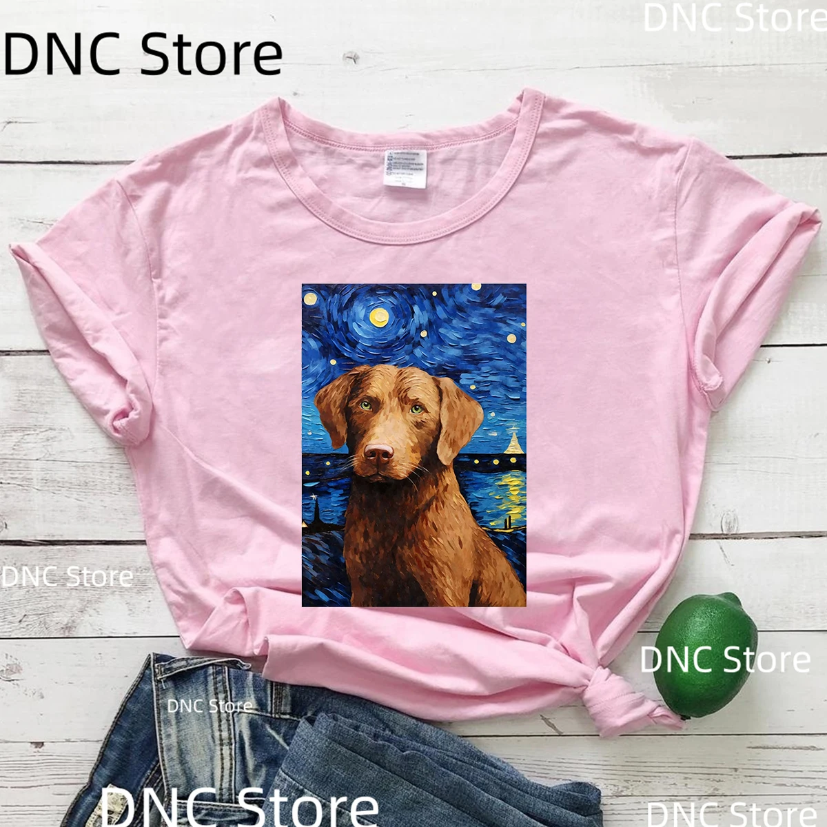 Женская футболка с принтом немецкой овчарки Ван Гога