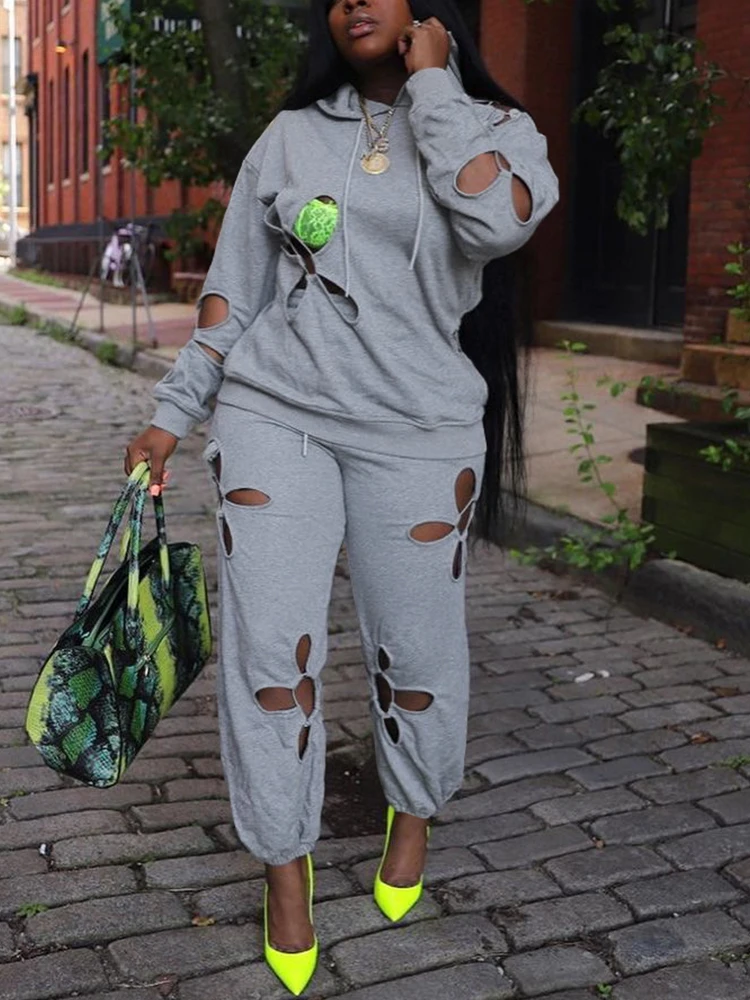 

Casual Street Clover Women's Set Solid Hooded Sweatshirt and Jogger Pants Suit Matching Two 2 Piece Set Outfit Tracksuit