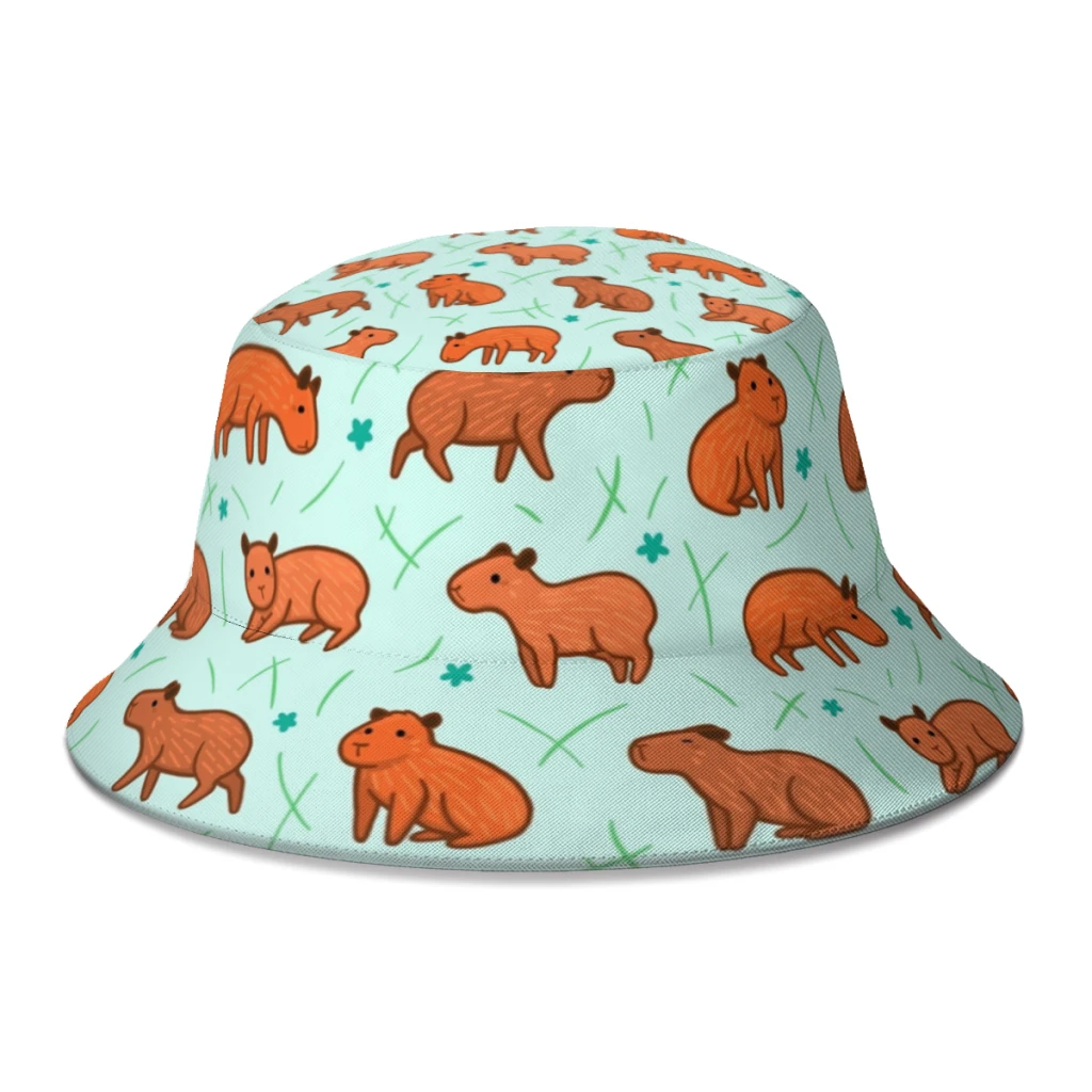 Cute Capybara Fisherman Hats Men Women Fashion Animal Spring Bucket Hat Travel Sun Hat Dropshipping