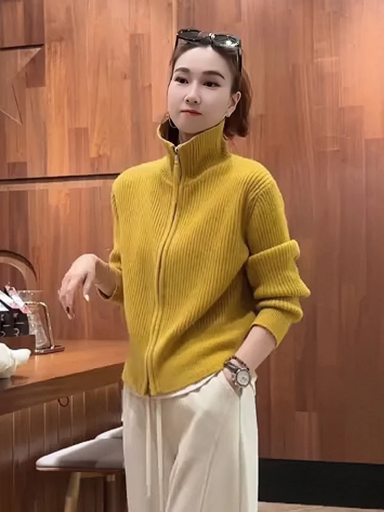 Женская трикотажная верхняя одежда с двойной молнией Design Sense и длинными рукавами