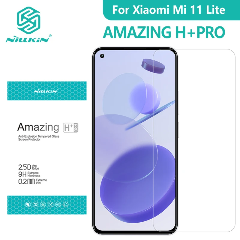 

Закаленное стекло Nillkin H + Pro для защиты экрана Xiaomi Mi 11 Lite 4G 5G NE Антибликовая прозрачная ультратонкая пленка для экрана