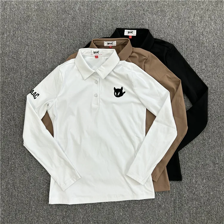 

Женская футболка-поло с длинным рукавом, на осень и зиму