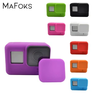 Аксессуары для экшн-камеры Go Pro, защитный силиконовый чехол + крышка объектива для камеры GoPro Hero 5 6 7 Black Hero