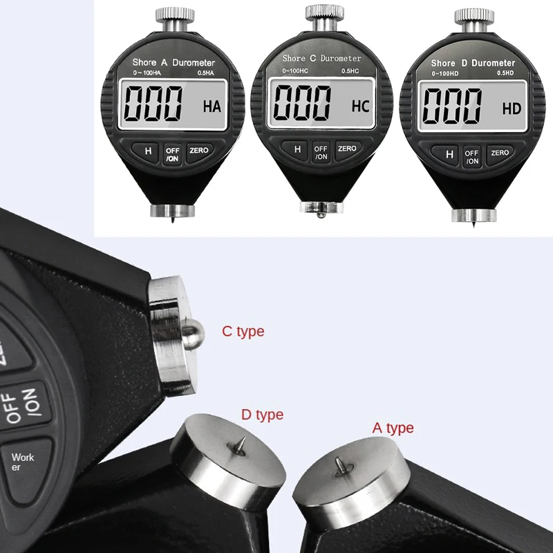 0-100H электронный цифровой дюрометр по Шору типа A/C/D склерометр шин пластиковый