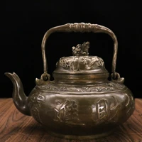 12 chinese folk collection old bronze patina jinchan statue gather fortune kettle flagon teapot town house exorcism