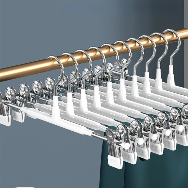 Stainless Steel Pants Clip Bedroom Closets Storage Organizer Wardrobe Organizer for Clothes Hangers Racks Home Bedroom Storage