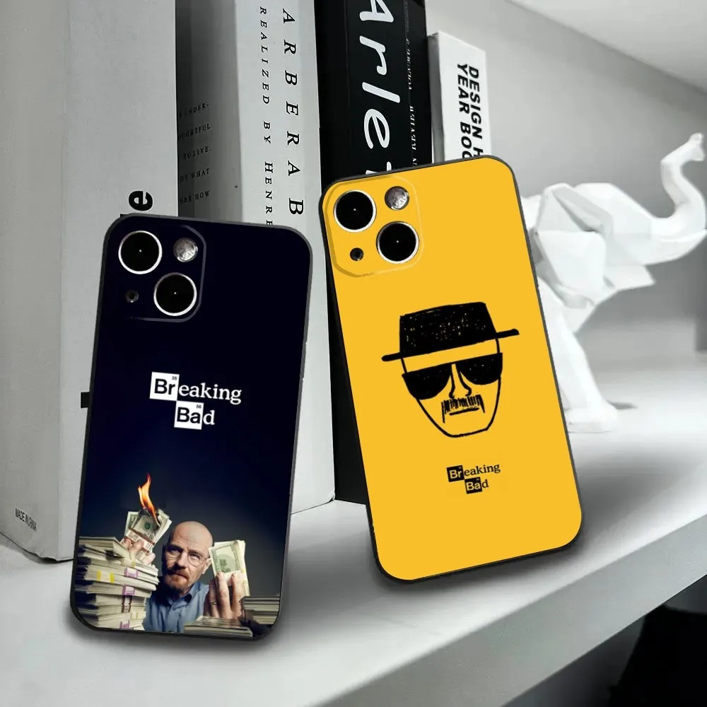 B-Breaking B-Bad H-Heisenberg Phone Case For iPhone16 15 14 13 12 Mini 11 Pro XR X XS MAX 7 8 Plus Silicone Cover Soft Black
