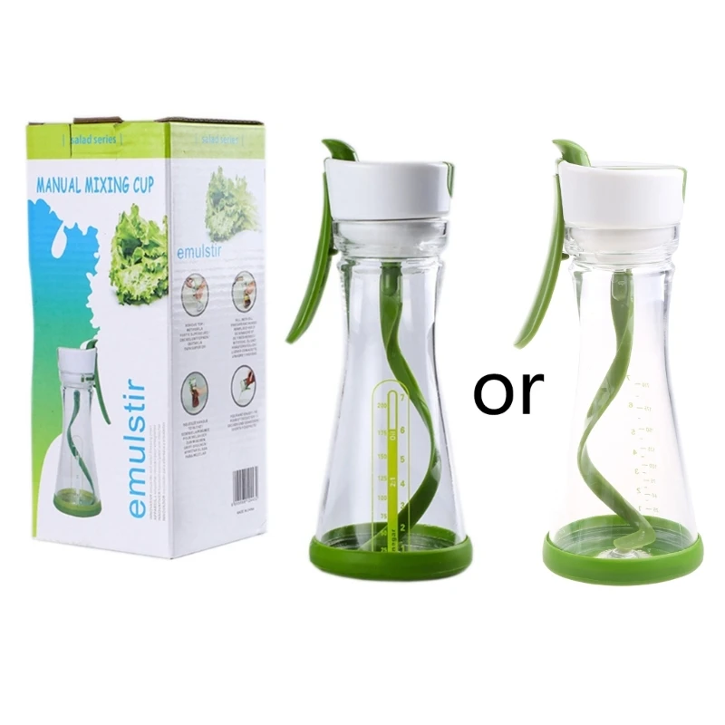 

Manual Mixing Cup Salad Dressing Stirring Blending Mixer Bottle Seasoning Sauce Dipping Juice Container Shaker Blender