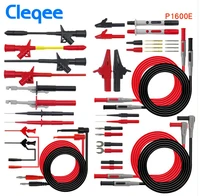 cleqee p1600cdef 18 in 1 pluggable multimeter probe test leads kit automotive probe set ic test hook fluke bnc test cable