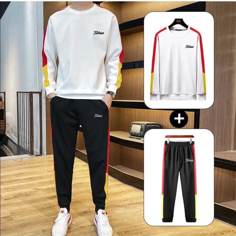 

Men's Golf Jacket 2 Piece Set Sweatshirt + Pants 2022 Spring/Autumn/summer Sports Suit Casual Jacket Men Tracksuit Sportswear