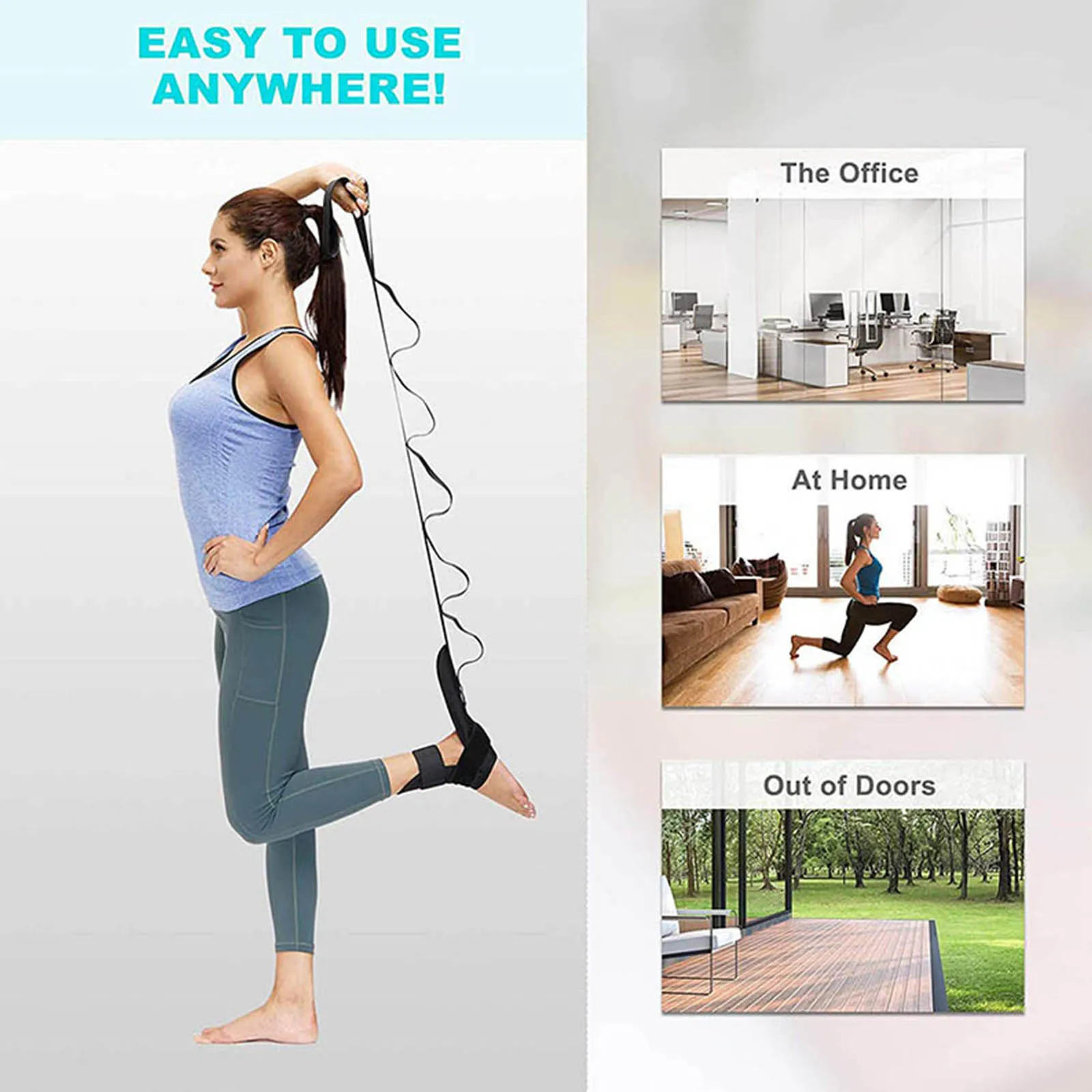 Растягивающийся ремень для йоги 128 см ремень-растяжка телячьей ноги эластичный