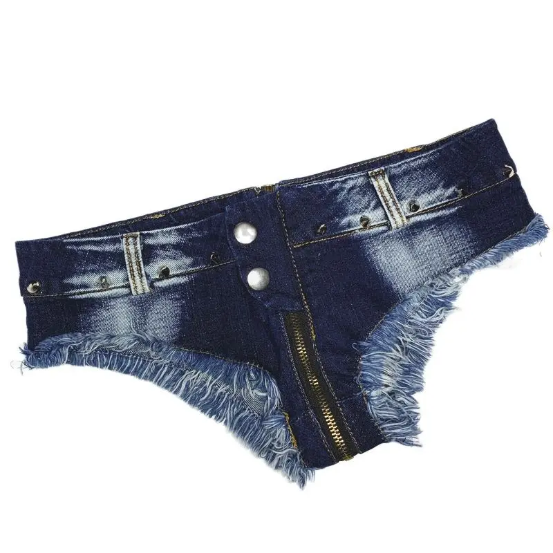 

Sexy Zipper Jeans Denim Shorts For Women Dj Pole Dance Shorts Bikini Bottom Female Nightclub